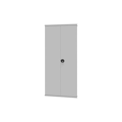 Detachable hinged door, light grey RAL 7035, installation height 2000 mm.