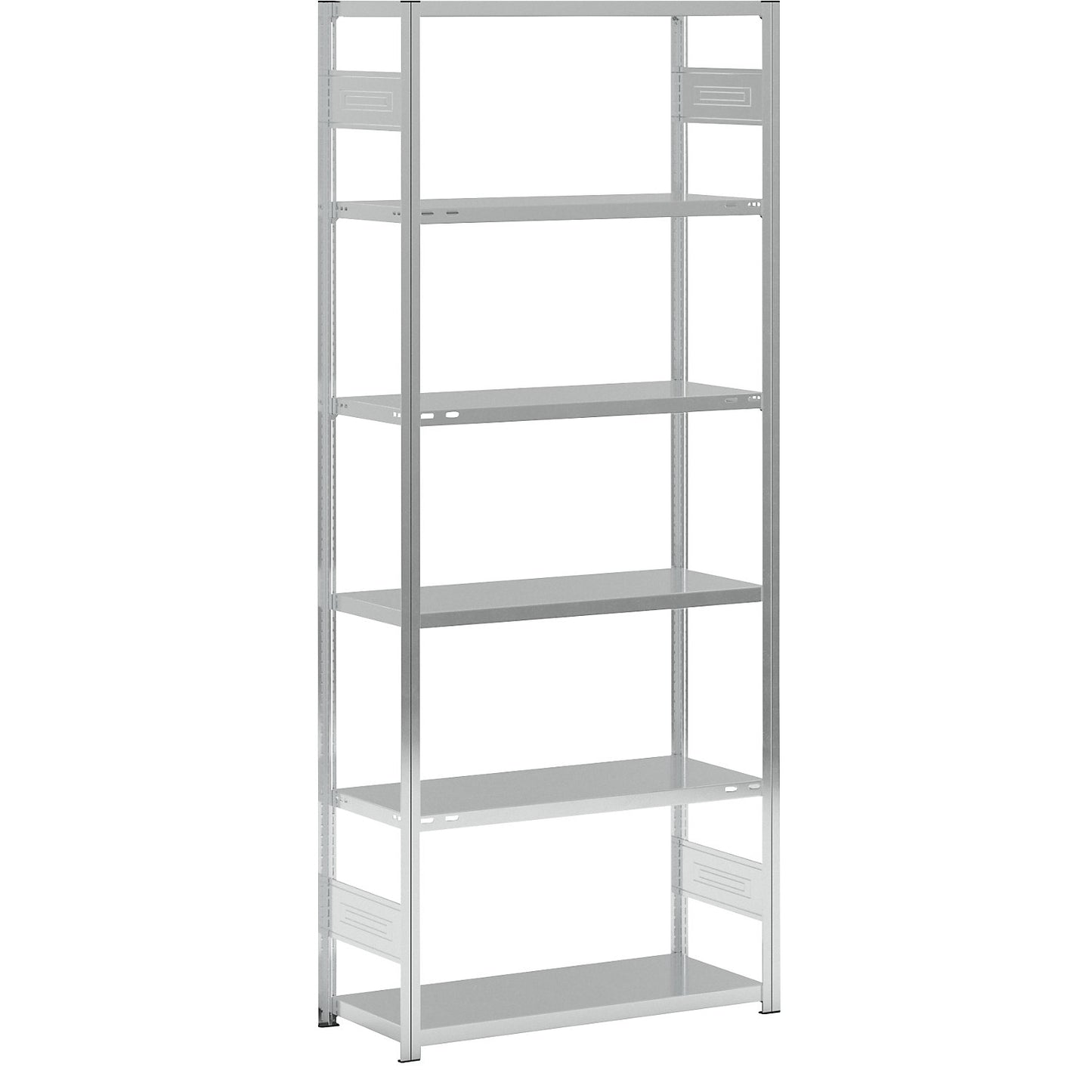 Boltless shelving unit, light duty, double-sided, HxWxD 2500 x 1000 x 400 mm, zinc plated, starter shelf unit.