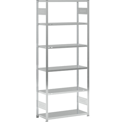 Boltless shelving unit, light duty, double-sided, HxWxD 2500 x 1000 x 400 mm, zinc plated, starter shelf unit.