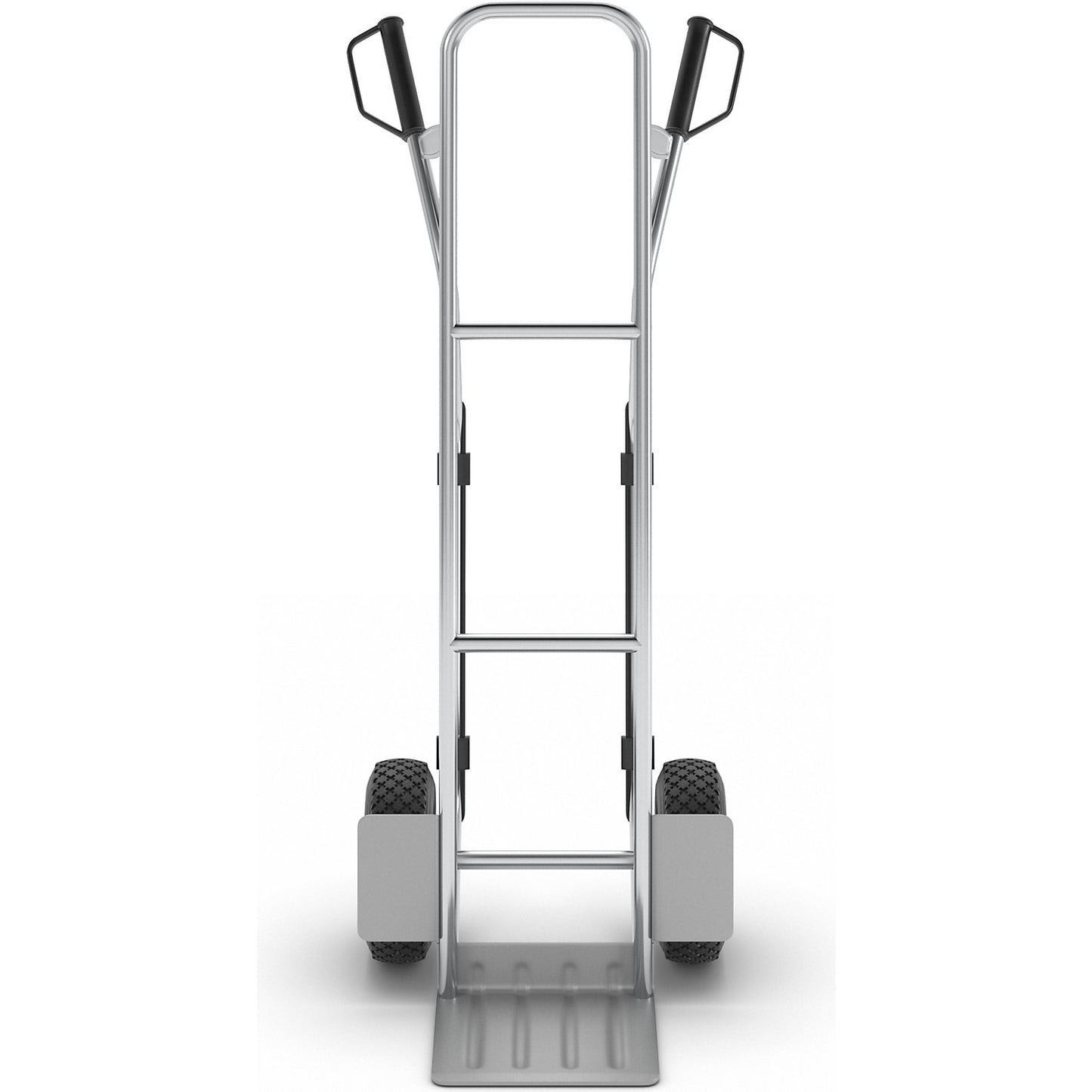 Sack truck made of aluminium, model XL: large footplate and glide runners, with fixed footplate.