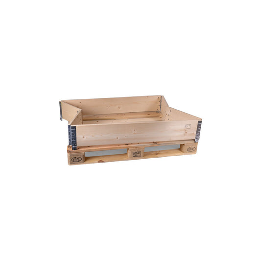 Wooden pallet collar, with 6 hinges, for pallets 1200 x 800 mm, effective height 200 mm.