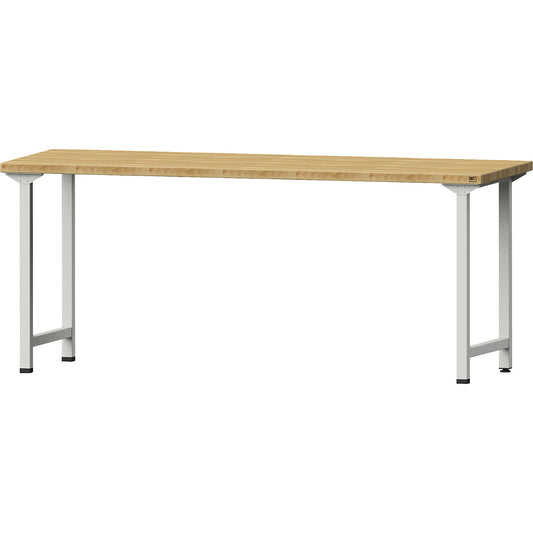 Workbench, Series V frame construction, standard model, W x D 2000 x 700 mm, solid beech worktop.