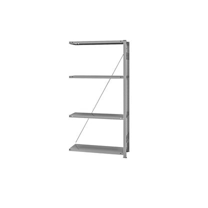 Boltless shelving unit, HxD 2000 x 435 mm, extension shelf unit, width 1010 mm.