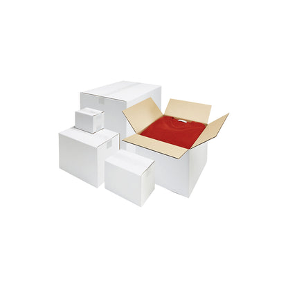 Folding corrugated cardboard box, white, LxWxH 460 x 325 x 160 mm, double fluted.