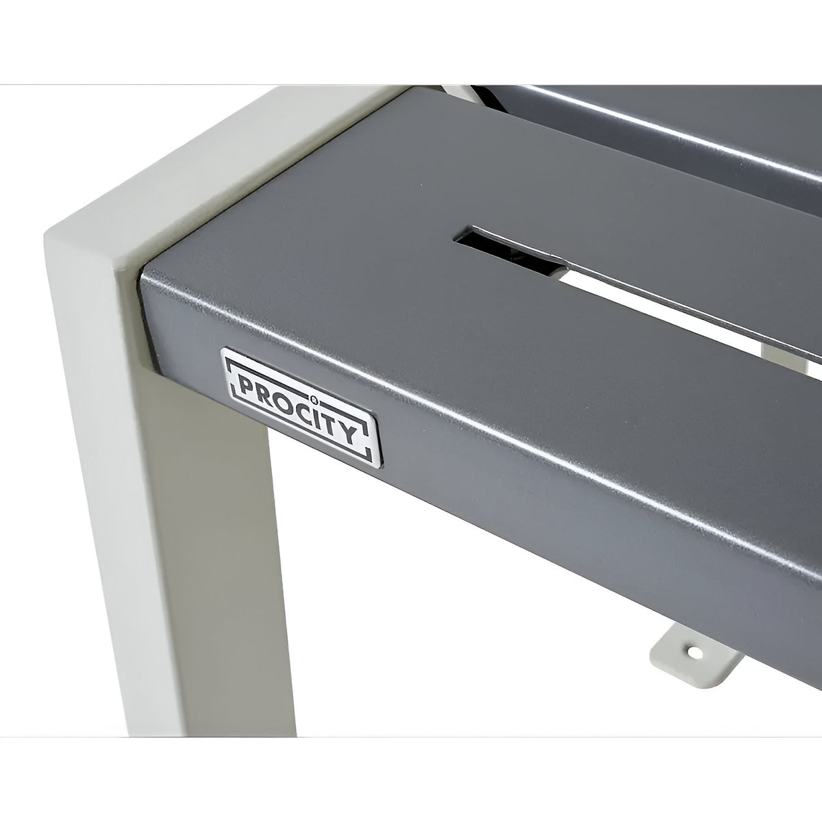 SILAOS® steel park bench, length 1800 mm, charcoal, with back rest.