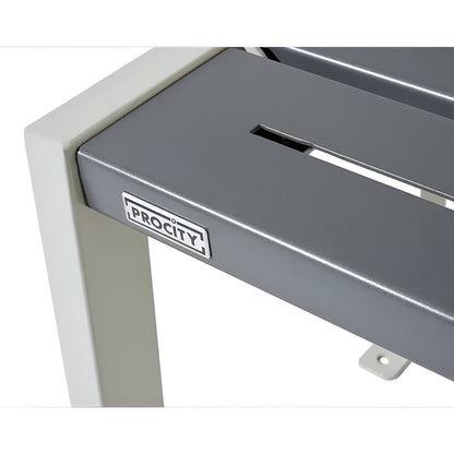 SILAOS® steel park bench, length 1800 mm, charcoal, with back rest.