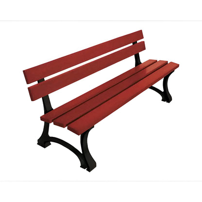 MORA bench, length 1800 mm, tropical wood, mahogany, metallic.