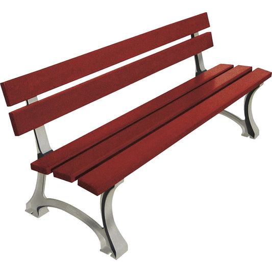 MORA bench, length 1800 mm, tropical wood, mahogany, metallic.