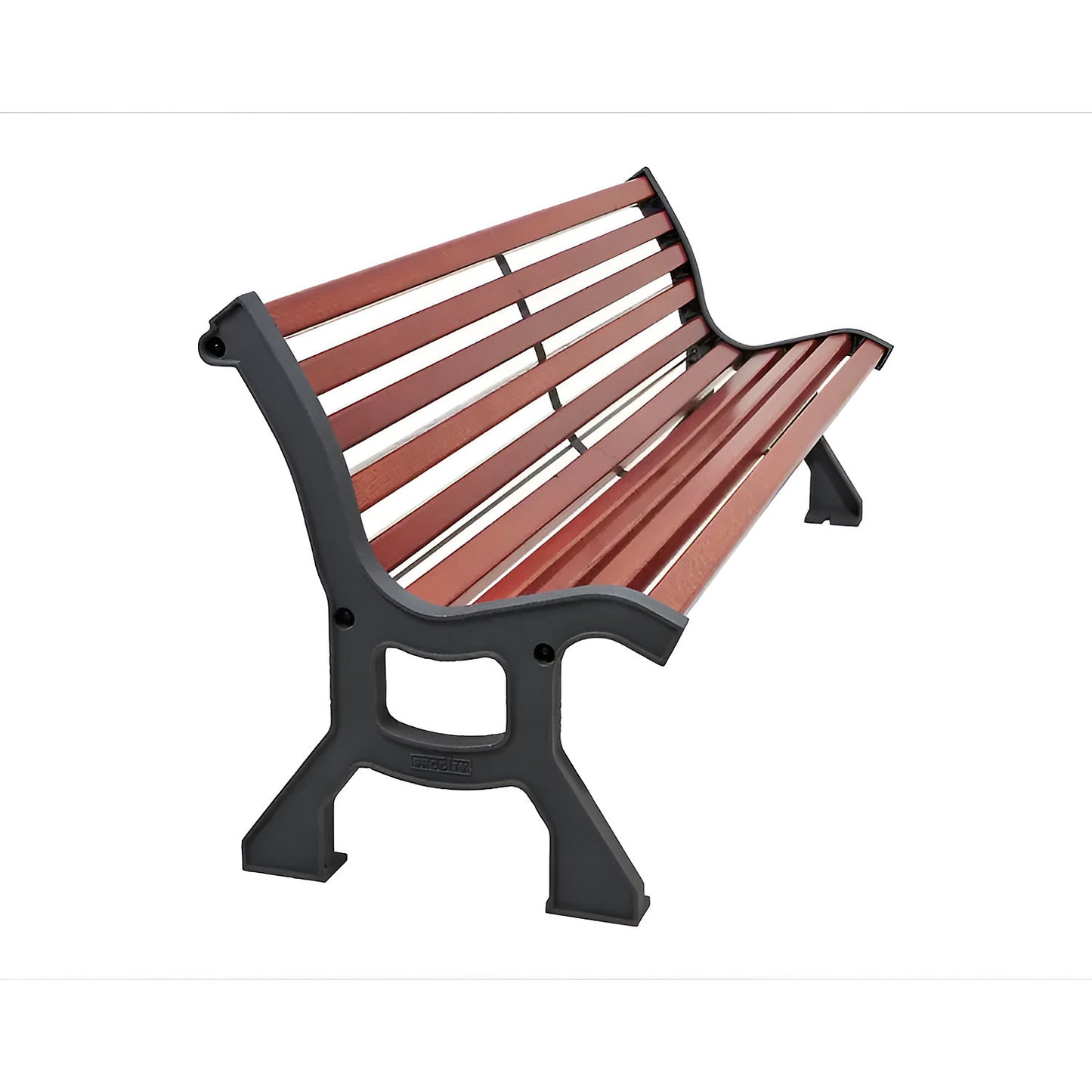 LUBLIN wooden bench, seat depth 385 mm, metallic, light oak finish.