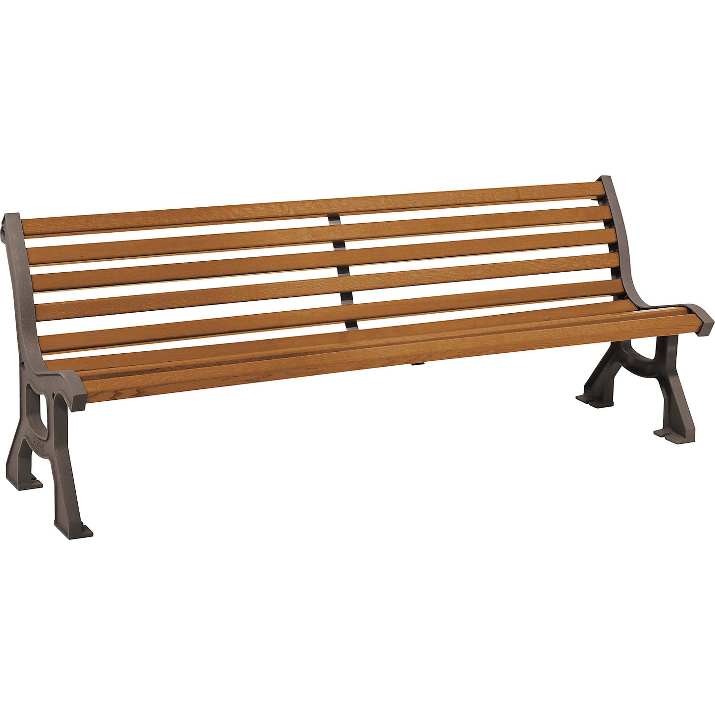 LUBLIN wooden bench, seat depth 385 mm, metallic, light oak finish.