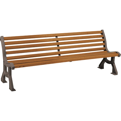 LUBLIN wooden bench, seat depth 385 mm, metallic, light oak finish.