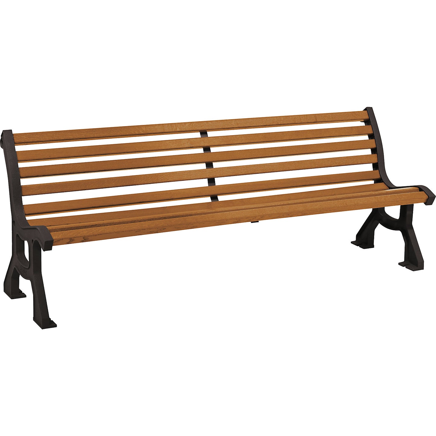 LUBLIN wooden bench, seat depth 385 mm, jet black, light oak finish.