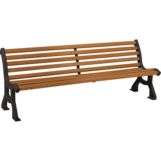 LUBLIN wooden bench, seat depth 385 mm, jet black, light oak finish.