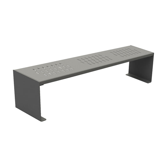 KUBE bench made of steel, overall depth 450 mm, charcoal.