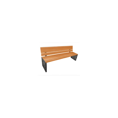 VENEDIG bench, seat depth 450 mm, charcoal, with back rest.
