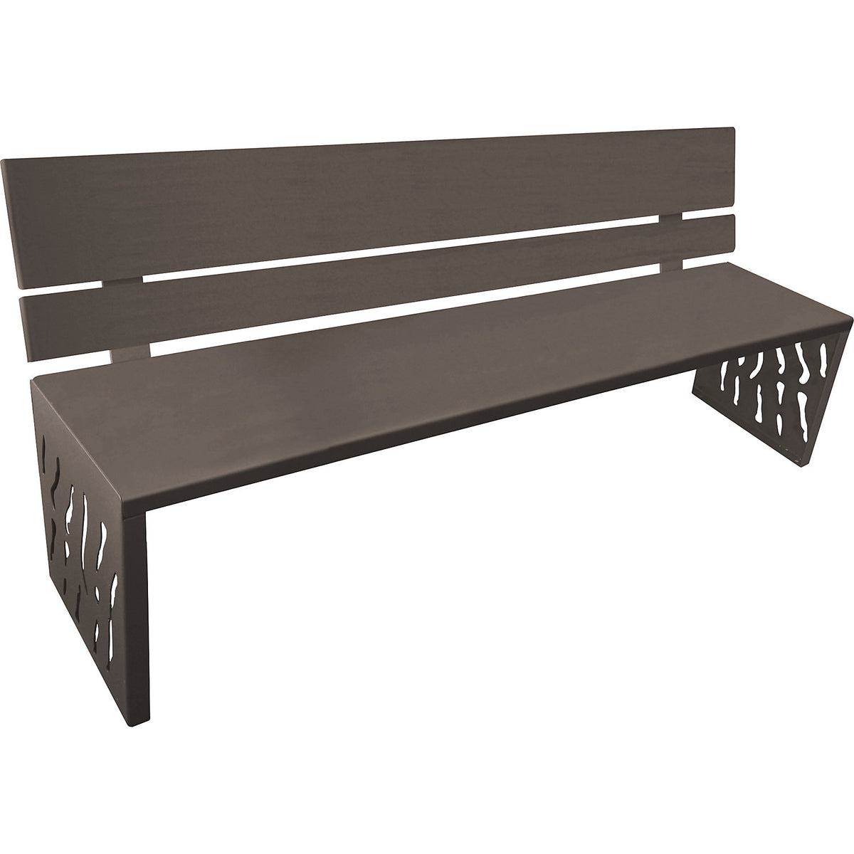 VENEDIG bench, seat depth 450 mm, charcoal, with back rest.