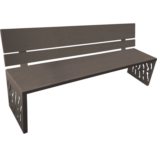 VENEDIG bench, seat depth 450 mm, charcoal, with back rest.