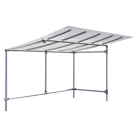 ECO bicycle shelter, extension without cladding, width 2453 mm, silver.