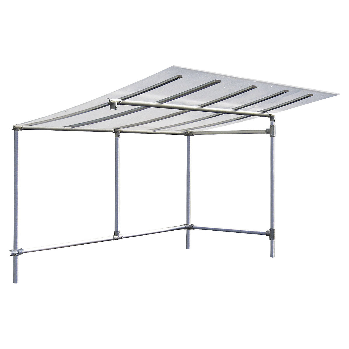ECO bicycle shelter, extension without cladding, width 2453 mm, silver.