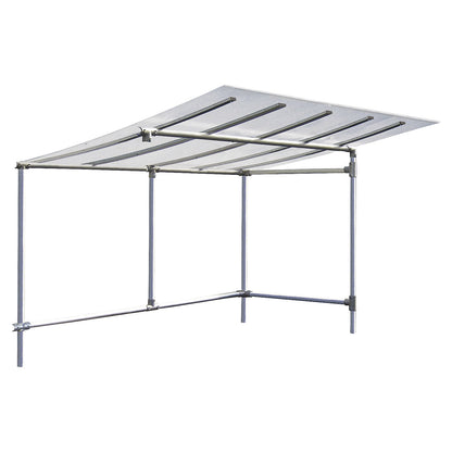 ECO bicycle shelter, extension without cladding, width 2453 mm, silver.