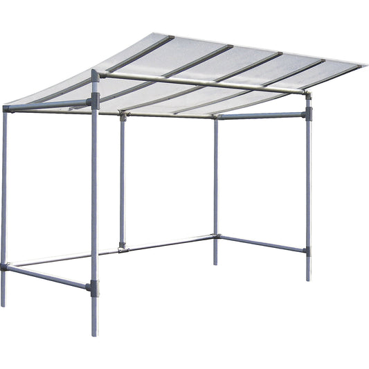 ECO bicycle shelter, standard model without cladding, width 2453 mm, silver.