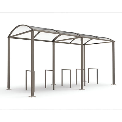 Shelter for bicycles, bus stops, entrances, standard model without cladding, moss green.