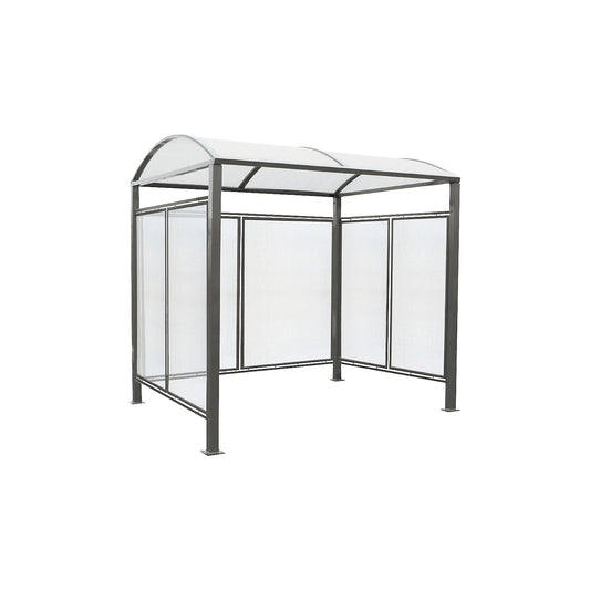 Shelter for bicycles, bus stops, entrances, standard model with rear cladding/side panels, charcoal.