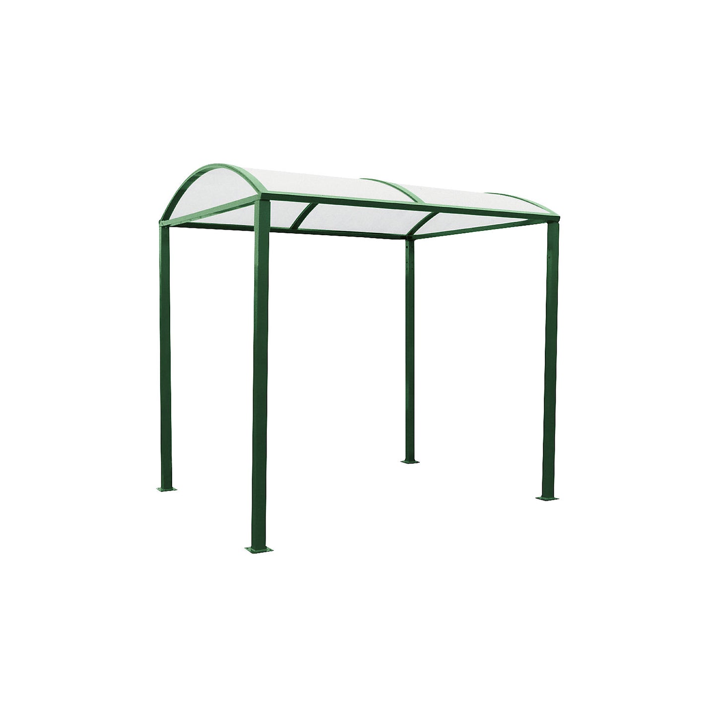 Shelter for bicycles, bus stops, entrances, standard model without cladding, moss green.