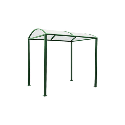 Shelter for bicycles, bus stops, entrances, standard model without cladding, moss green.
