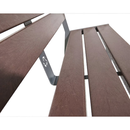 SILAOS® bench made of recycled plastic, with back rest, charcoal.