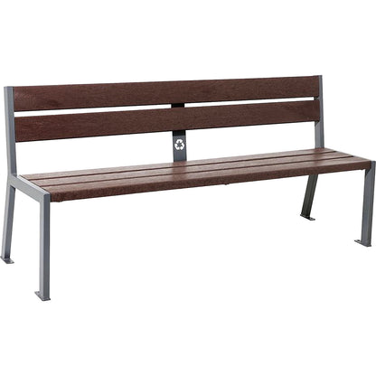 SILAOS® bench made of recycled plastic, with back rest, charcoal.