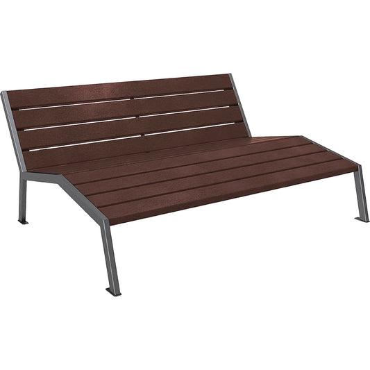 SILAOS® deck chair made of recycled plastic, zinc plated and powder coated, charcoal.