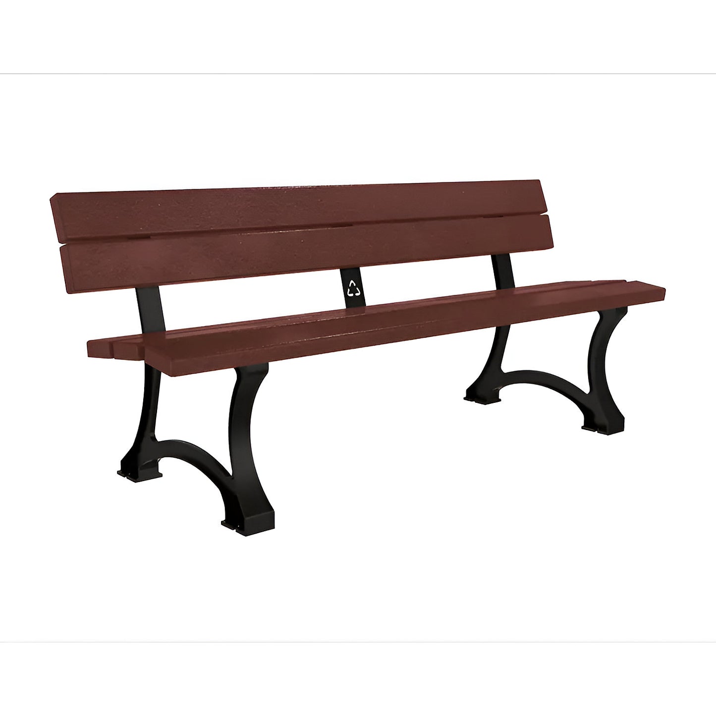 MORA bench, length 1800 mm, recycled plastic, metallic.