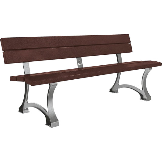 MORA bench, length 1800 mm, recycled plastic, metallic.