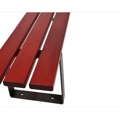RIGA bench, overall length 1800 mm, charcoal, mahogany, with back rest.