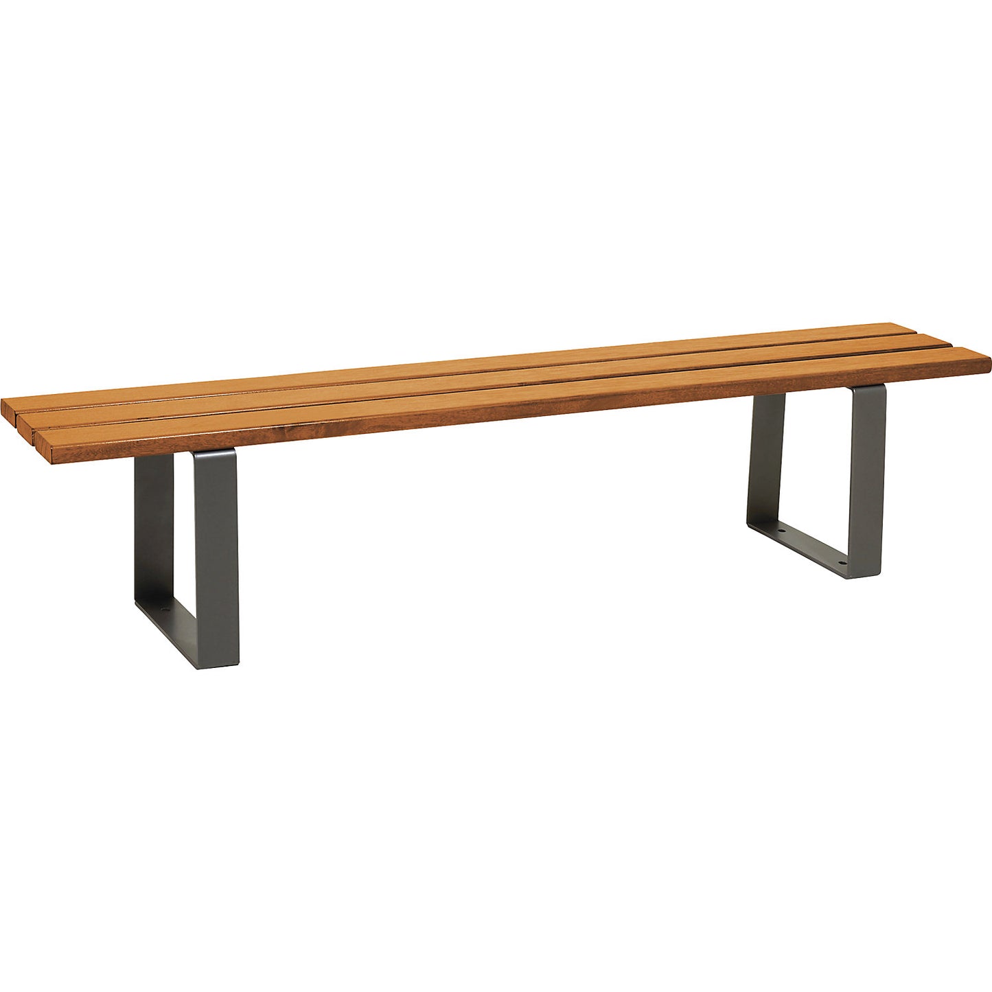 RIGA bench, overall length 1800 mm, charcoal, light oak finish.