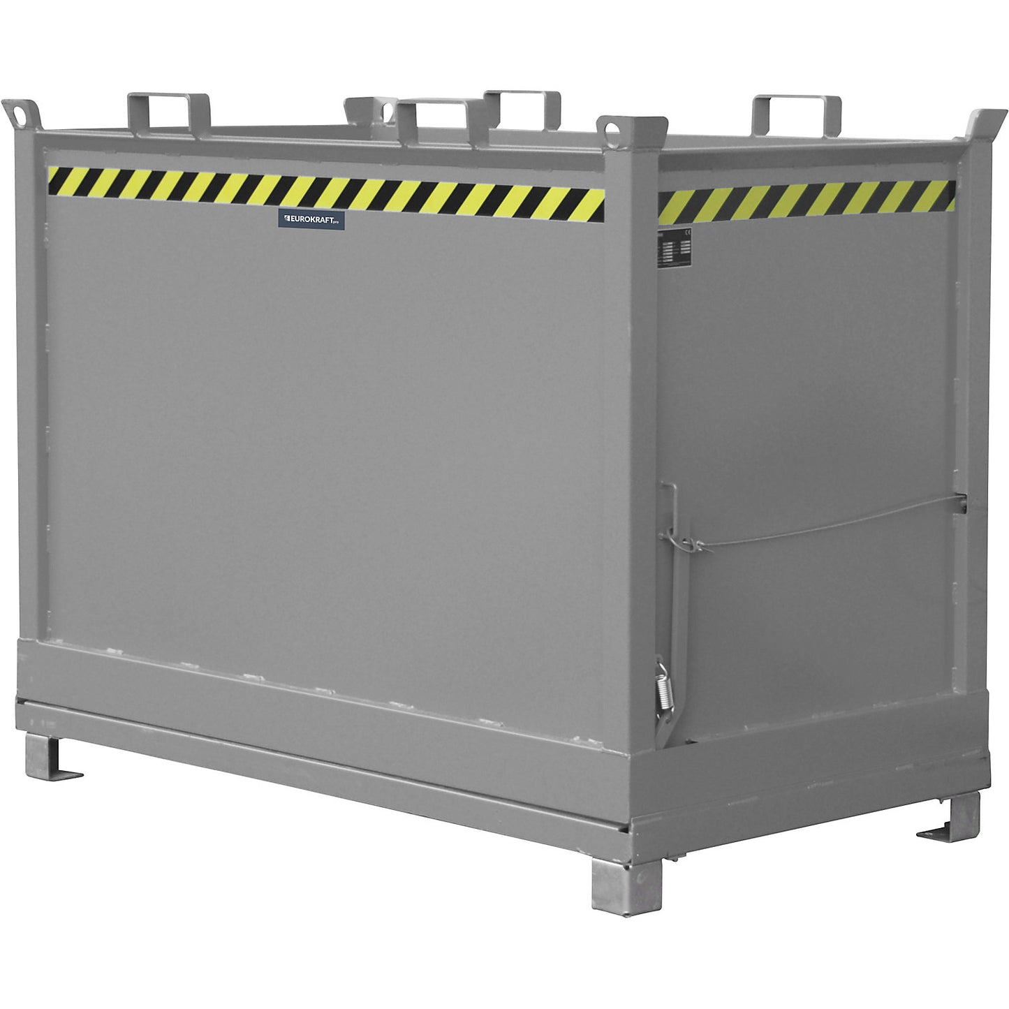 Hinged bottom skip, capacity 2.0 m³, mouse grey RAL 7005.