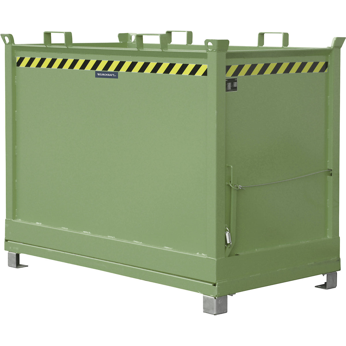 Hinged bottom skip, capacity 2.0 m³, reseda green RAL 6011.
