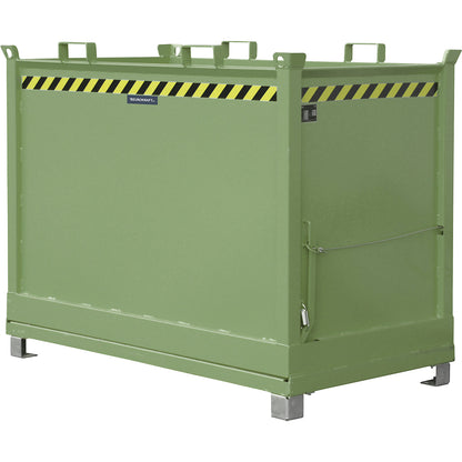 Hinged bottom skip, capacity 2.0 m³, reseda green RAL 6011.