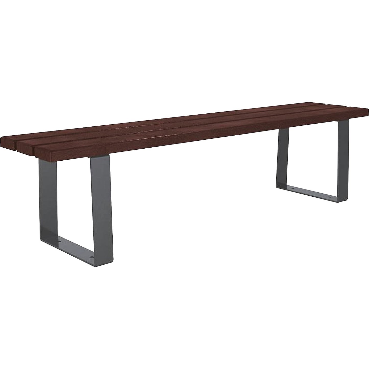 RIGA bench, made of recycled plastic, charcoal.