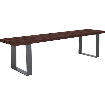 RIGA bench, made of recycled plastic, charcoal.
