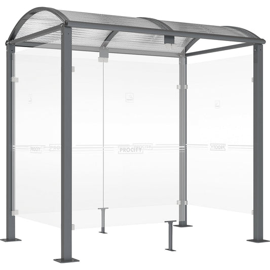 KLASSIK smokers' shelter, with cladding, width 2520 mm, charcoal.