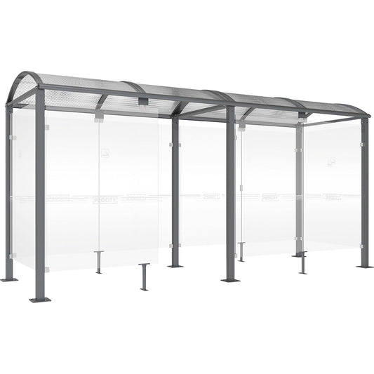 KLASSIK smokers' shelter, with cladding, width 5040 mm, charcoal.