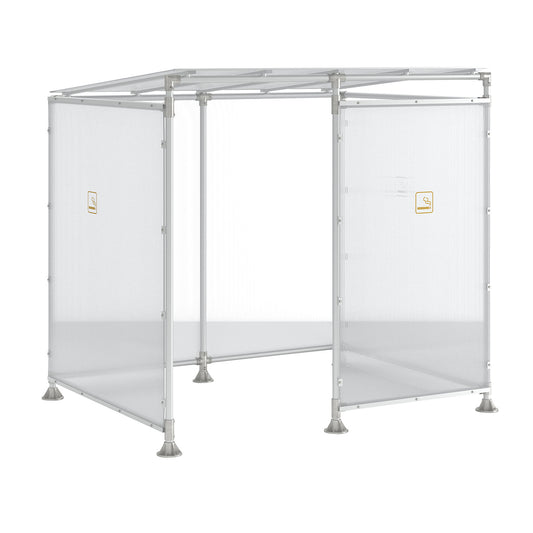 ECO smoking shelter, with cladding, width 2506 mm, silver.