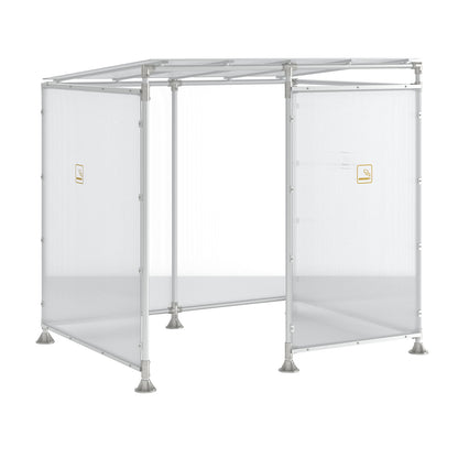 ECO smoking shelter, with cladding, width 2506 mm, silver.