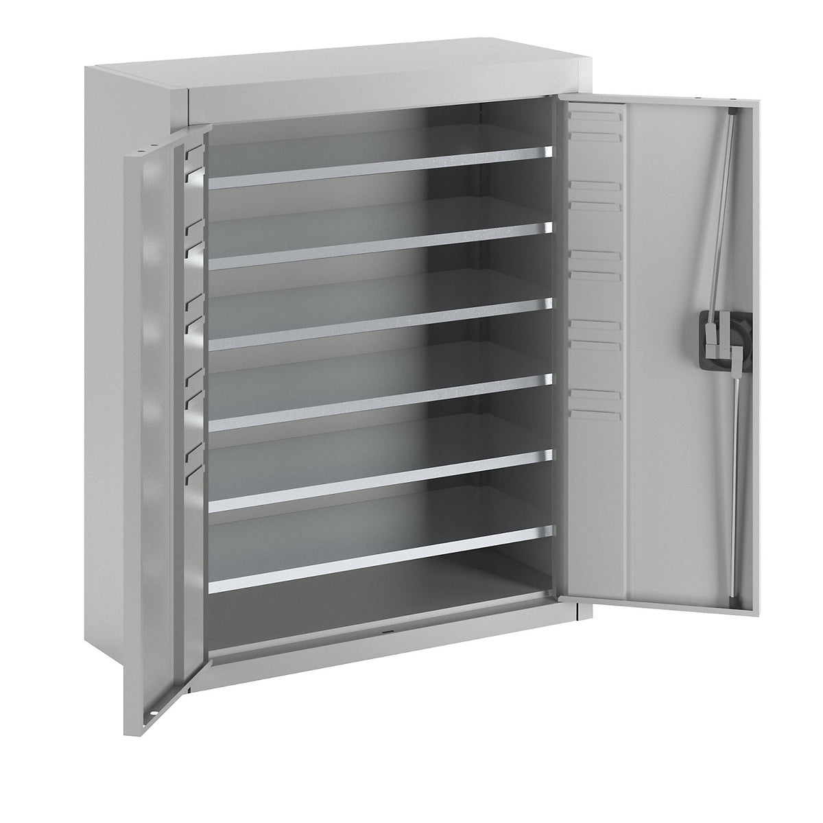 Storage cupboard, without open fronted storage bins, HxWxD 820 x 680 x 280 mm, single colour, grey.