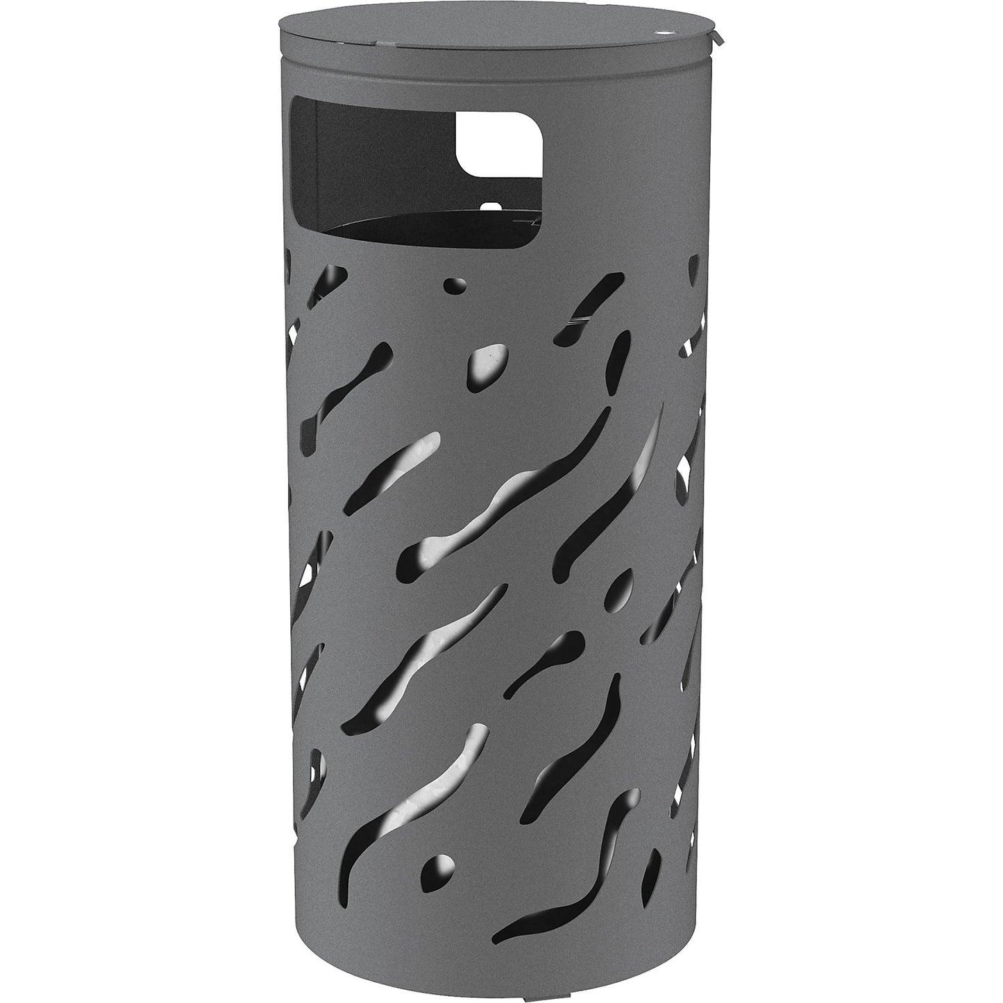 VENEDIG outdoor waste collector, capacity 80 l, with inner container, grey.
