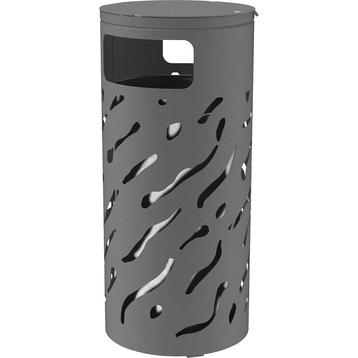 VENEDIG outdoor waste collector, capacity 80 l, with inner container, grey.