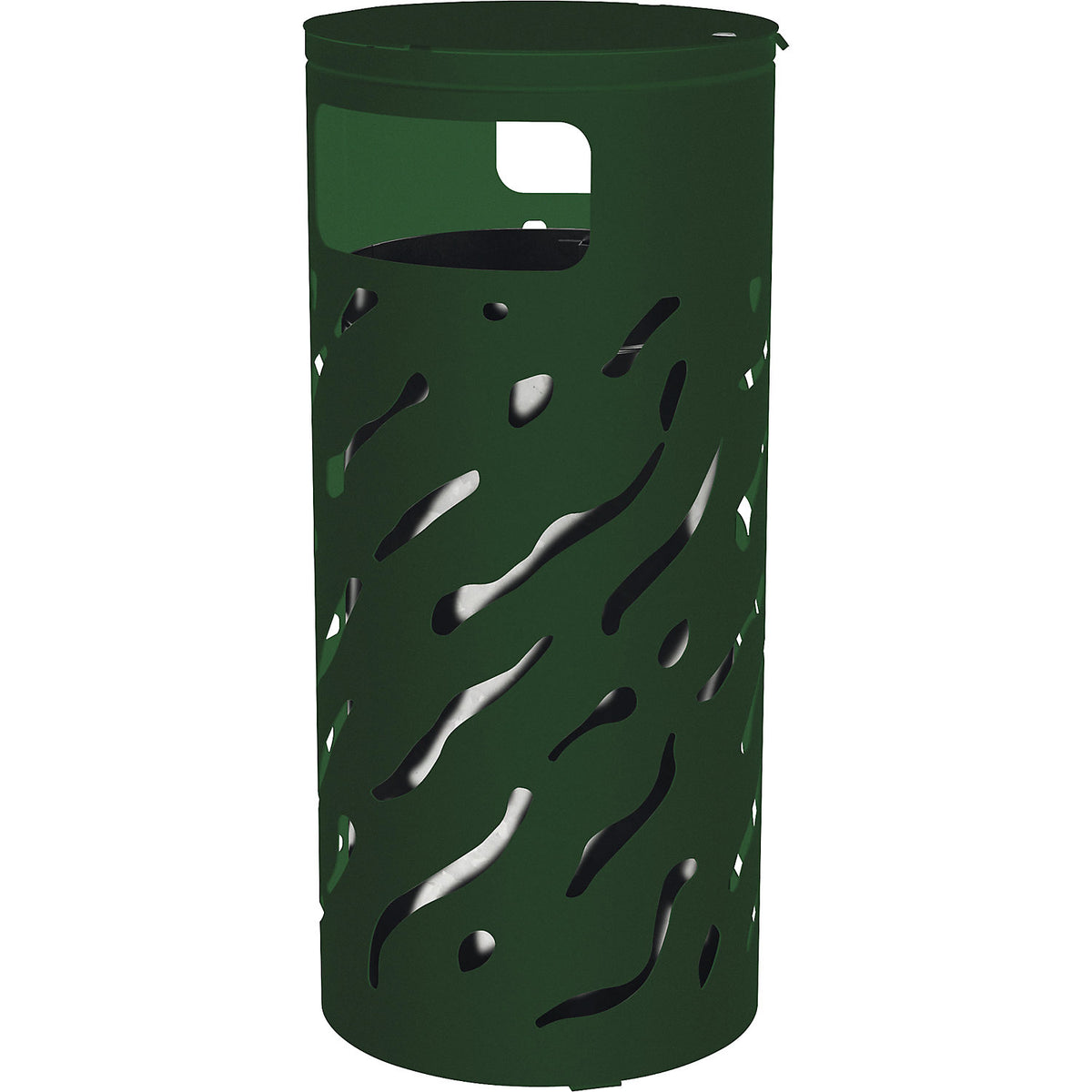 VENEDIG outdoor waste collector, capacity 80 l, with inner container, green.