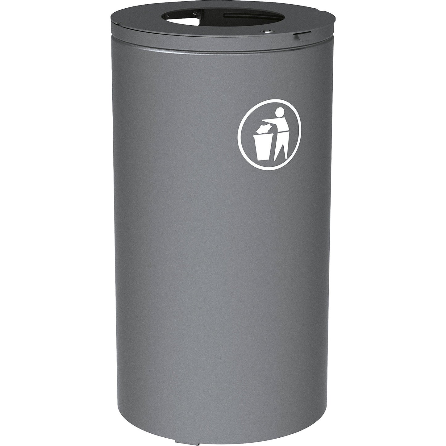 OLBIA outdoor waste collector, capacity 80 l, with inner container, grey.